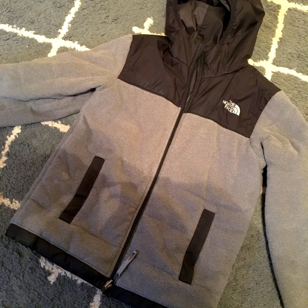 Grey and Black Northface Coat